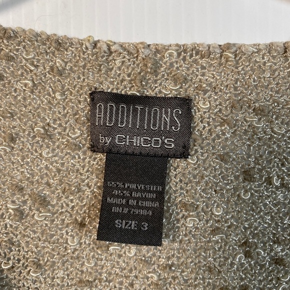ADDITION BY CHICOS Beige nubby knit Pullover sweater. Long sleeves. Size 3. - Picture 2 of 7